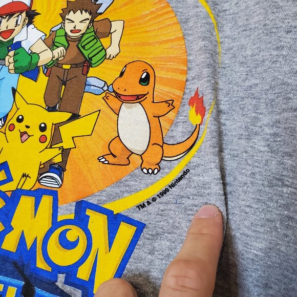 Vintage 1999 Pokémon Battle graphic shirt gray size mens S - Picture 4 of 6